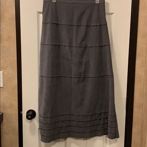 Grey faux suede maxi skirt from Denim & Company